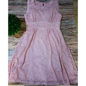Lace dress ,Soft rose, midi dress